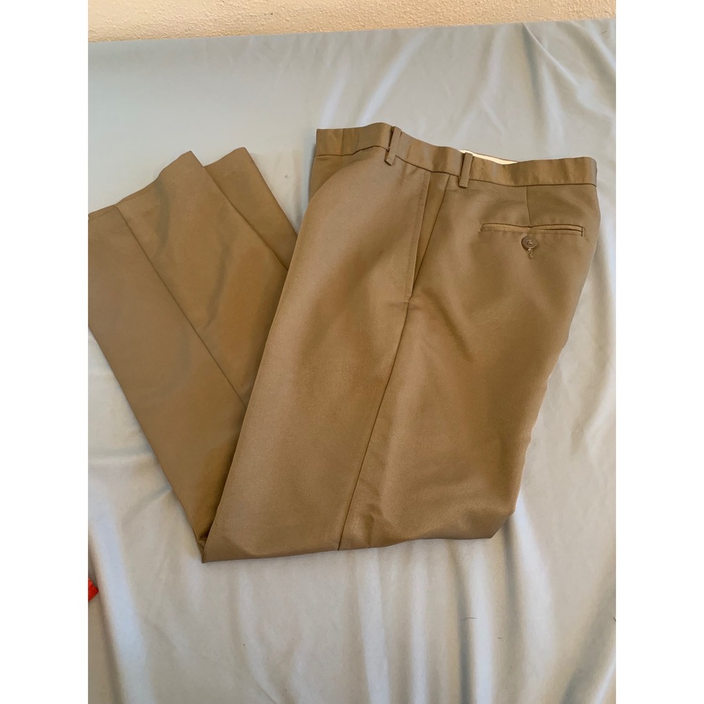 IZOD Boys Taupe Dress Pants Flat Front  Trousers Size 14 Regular